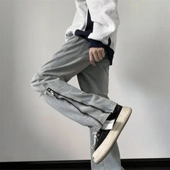 Chic Wide Zipper Jeans for Everyday Comfort & Style
