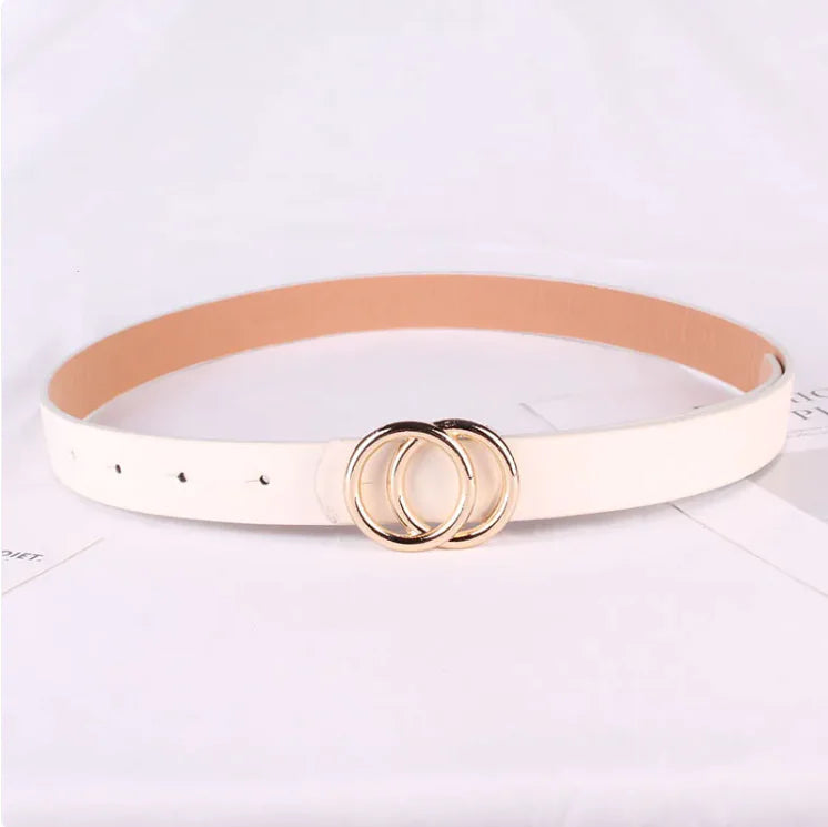 Elegance Loop: Chic Women's Minimalist Belt with Metal Buckle