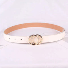 Elegance Loop: Chic Women's Minimalist Belt with Metal Buckle