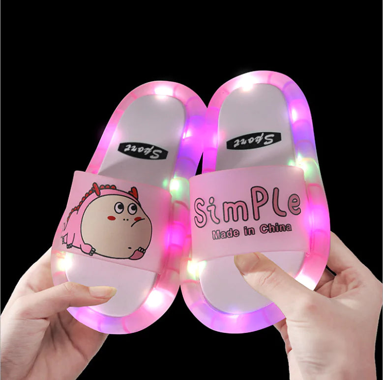 Kids' LED Light-Up Dinosaur Slippers - Cozy & Fun