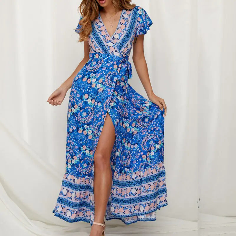 Robe Camilla Boho Chic à manches longues - Polyvalente et élégante
