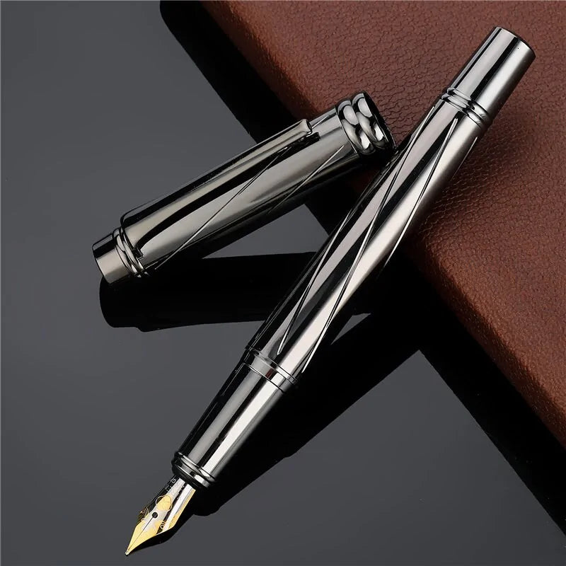 Stylo plume élégant plaqué argent | Plume fine de 0,5 mm