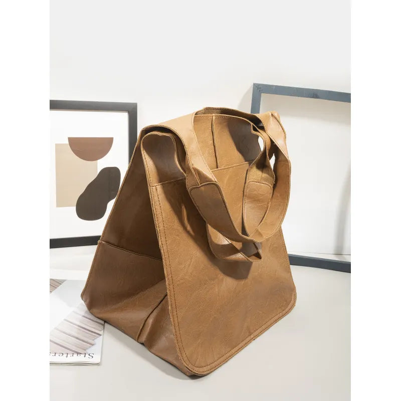 Sac fourre-tout en cuir PU élégant - Grande capacité et style multiple 