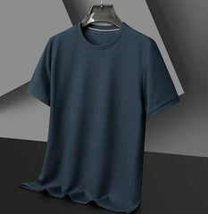 Solid Color Men's Polyester Tee - Summer Comfort