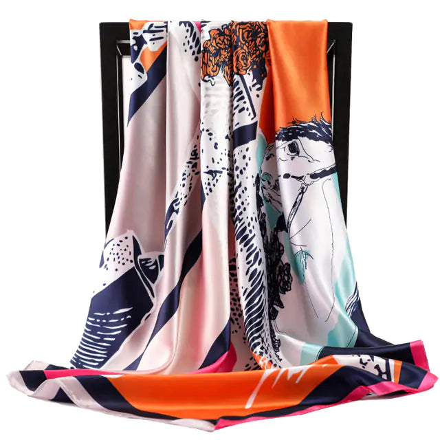 Écharpe en soie élégante pour femme - Luxueuse et polyvalente