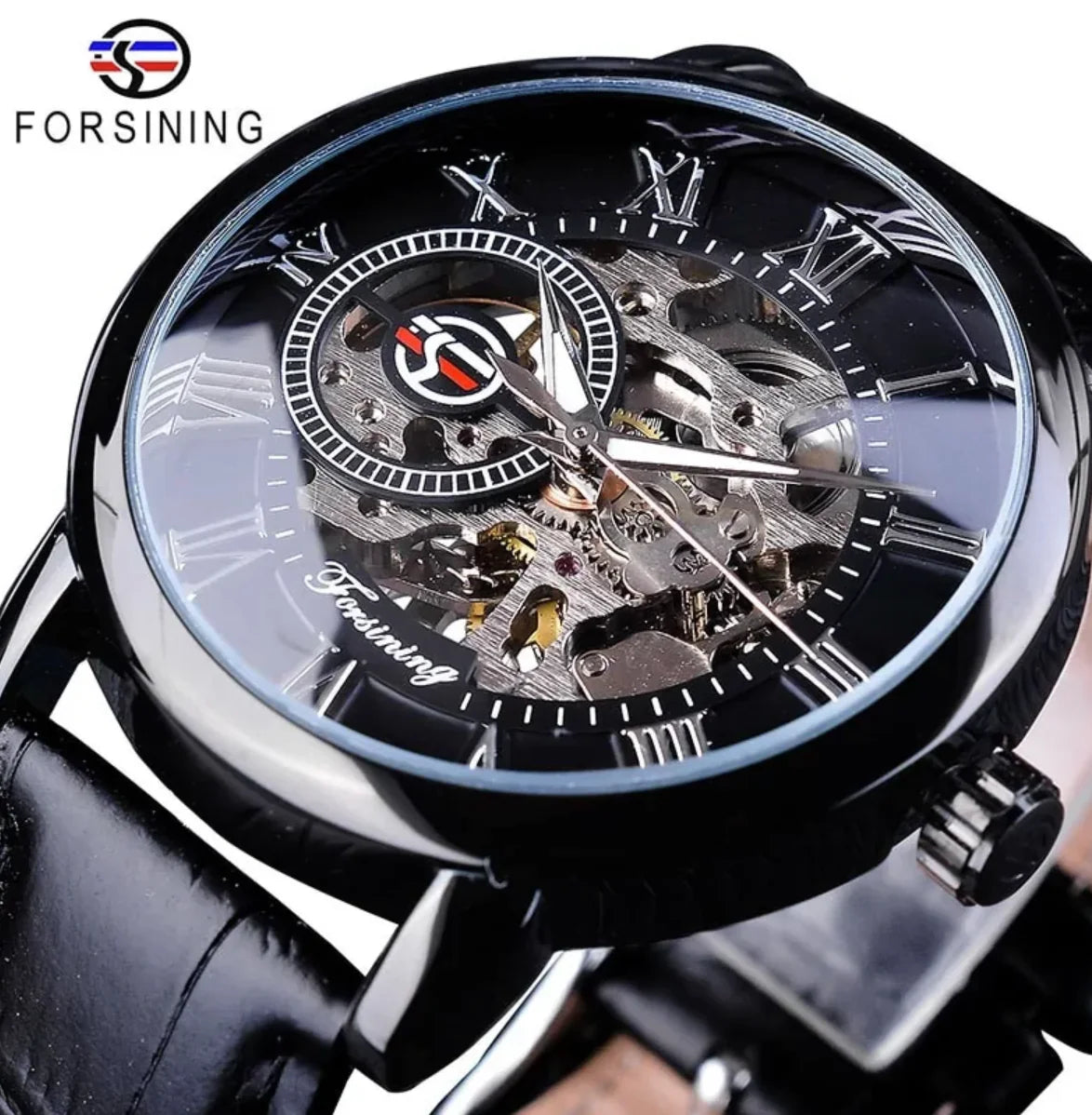 Montre de luxe à cadran squelette pour homme