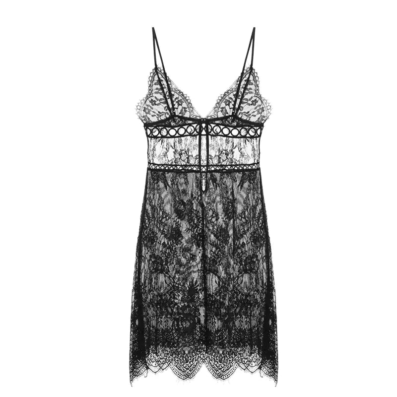 Robe de nuit cami à encolure en V élégante - Loungewear féminine élégante 