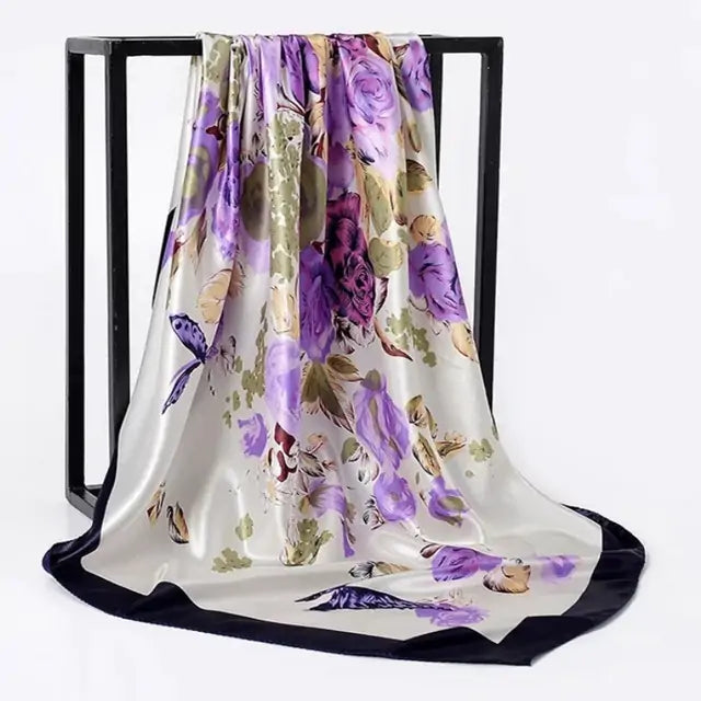 Écharpe en soie élégante pour femme - Luxueuse et polyvalente