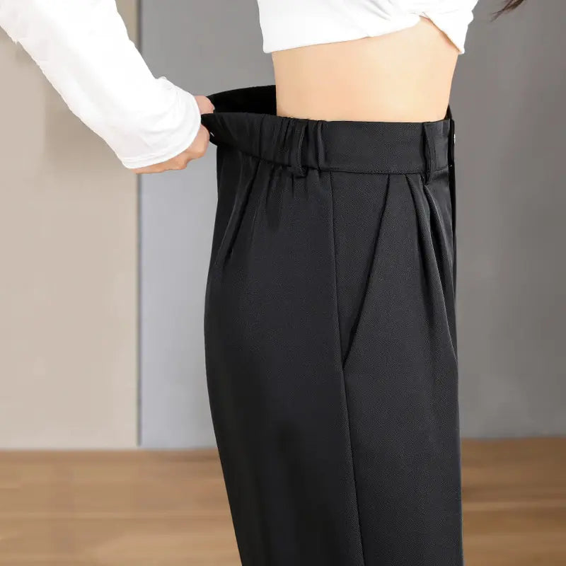 Pantalon droit taille haute vintage chic pour femme
