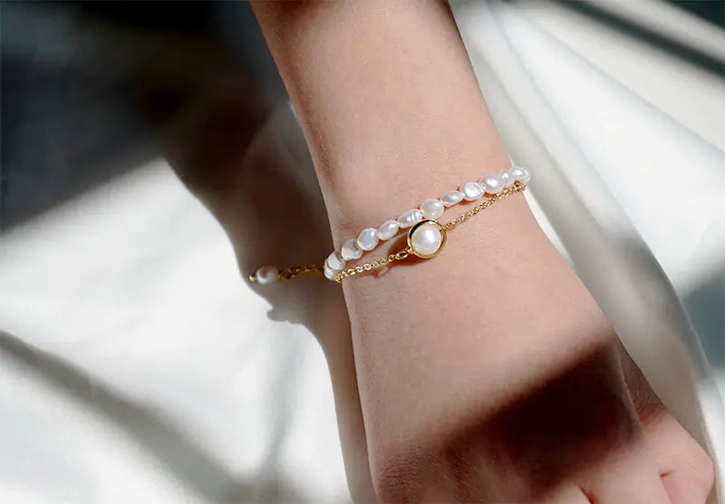 Elegant Double-Layer Baroque Pearl Bracelet for Women