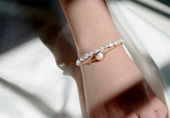 Elegant Double-Layer Baroque Pearl Bracelet for Women
