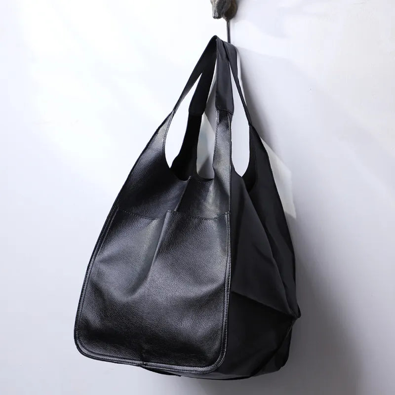 Sac fourre-tout en cuir PU élégant - Grande capacité et style multiple 