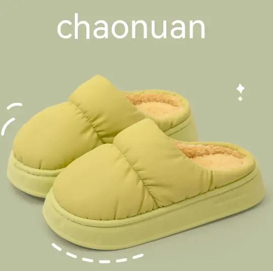 Chaussons d'intérieur/extérieur luxueux en peluche de coton