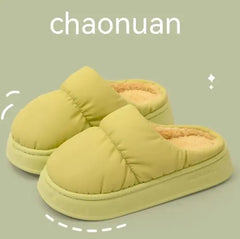 Chaussons d'intérieur/extérieur luxueux en peluche de coton