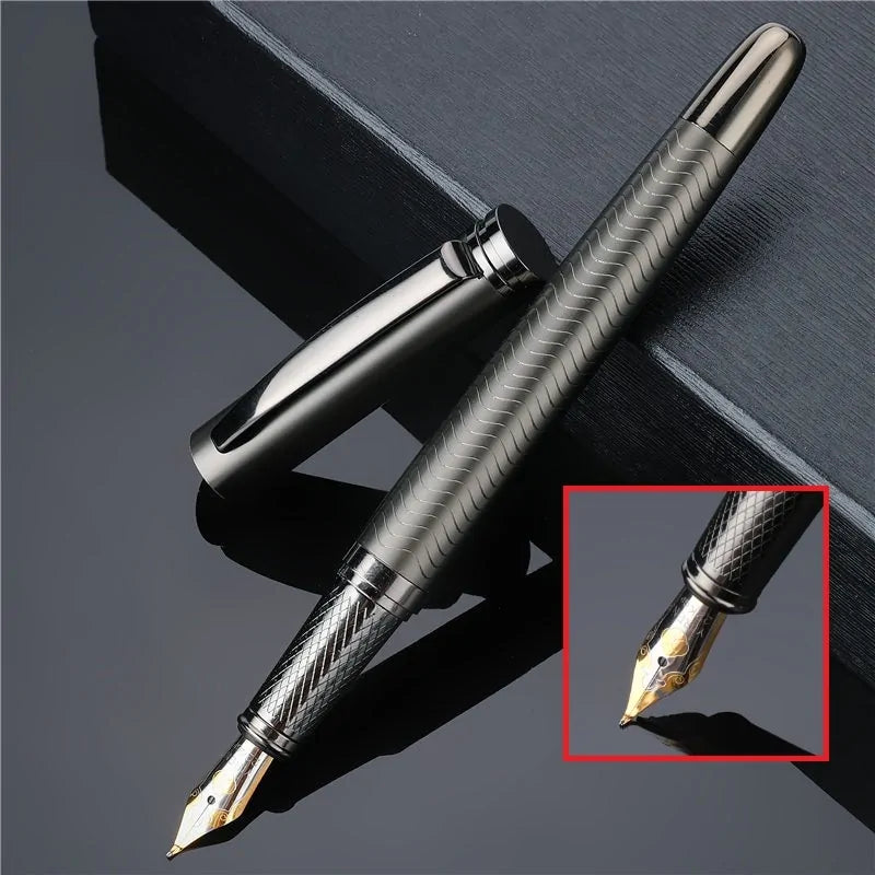 Stylo plume élégant plaqué argent | Plume fine de 0,5 mm