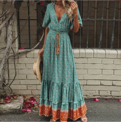 Bohemian Summer Print Dress - Vibrant & Free-Spirited