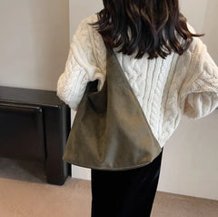 Sac bandoulière en daim style vintage | Grande capacité et sensation luxueuse
