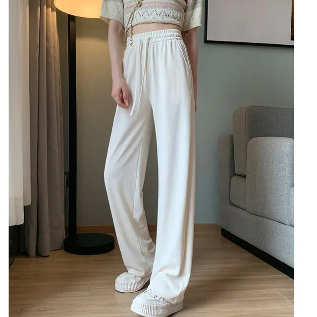 Pantalon droit taille haute vintage chic pour femme