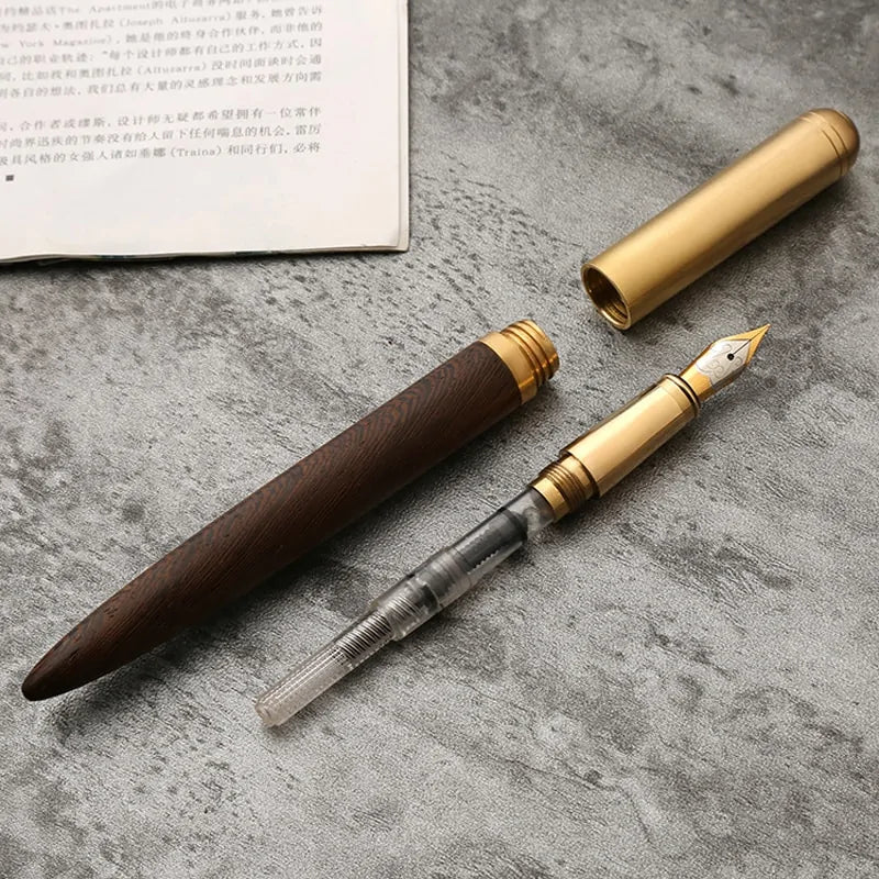 Elegant Wood Fountain Pen - Sleek & Sophisticated
