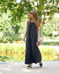 Chic Cotton-Linen Women's Dress