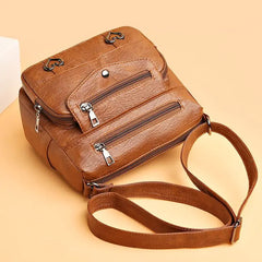 Sac à bandoulière chic et vintage en cuir PU pour femme