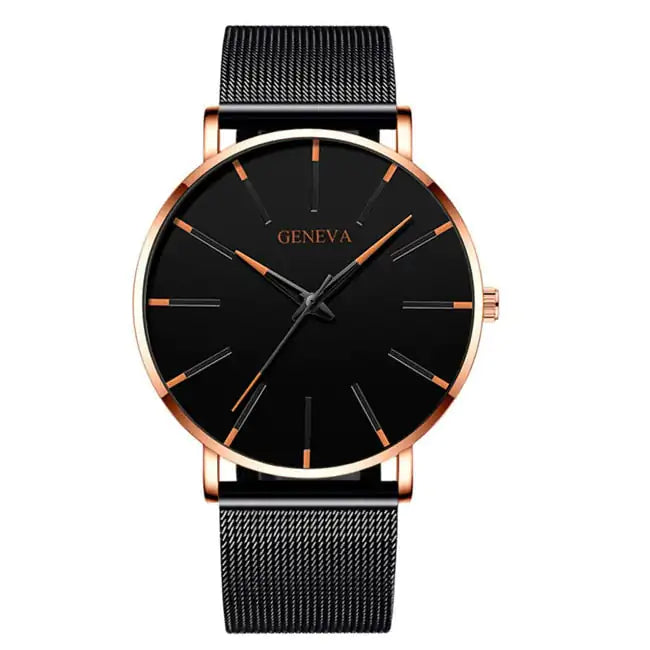 Montre élégante et minimaliste en acier inoxydable