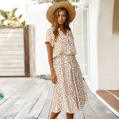 Robe chemise élégante à pois pour femme - Chic et polyvalente