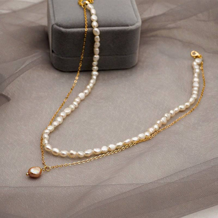 Elegant Double-Layer Baroque Pearl Bracelet for Women