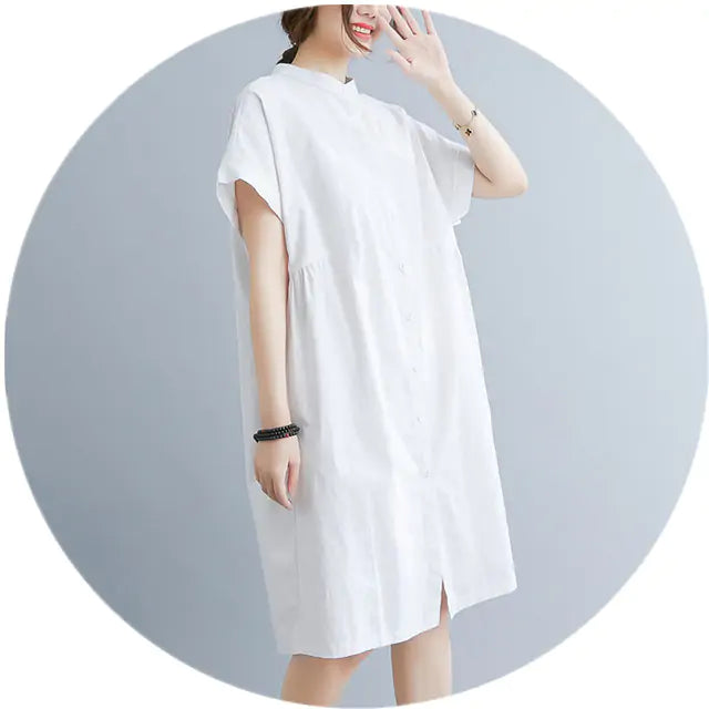 Robe chemise d'été en coton léger, idéale par temps chaud