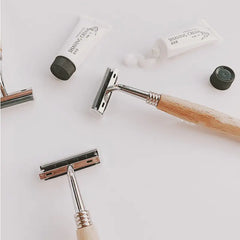 Vintage Wooden Safety Razor - Classic Manual Shaving Tool
