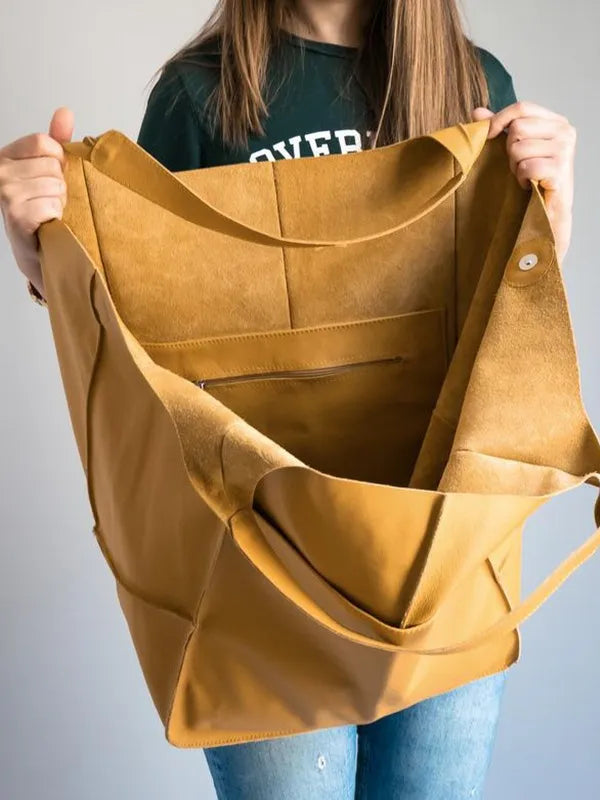 Sac fourre-tout en cuir PU élégant - Grande capacité et style multiple 