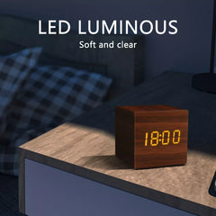Voice-Controlled LED Wooden Alarm Clock