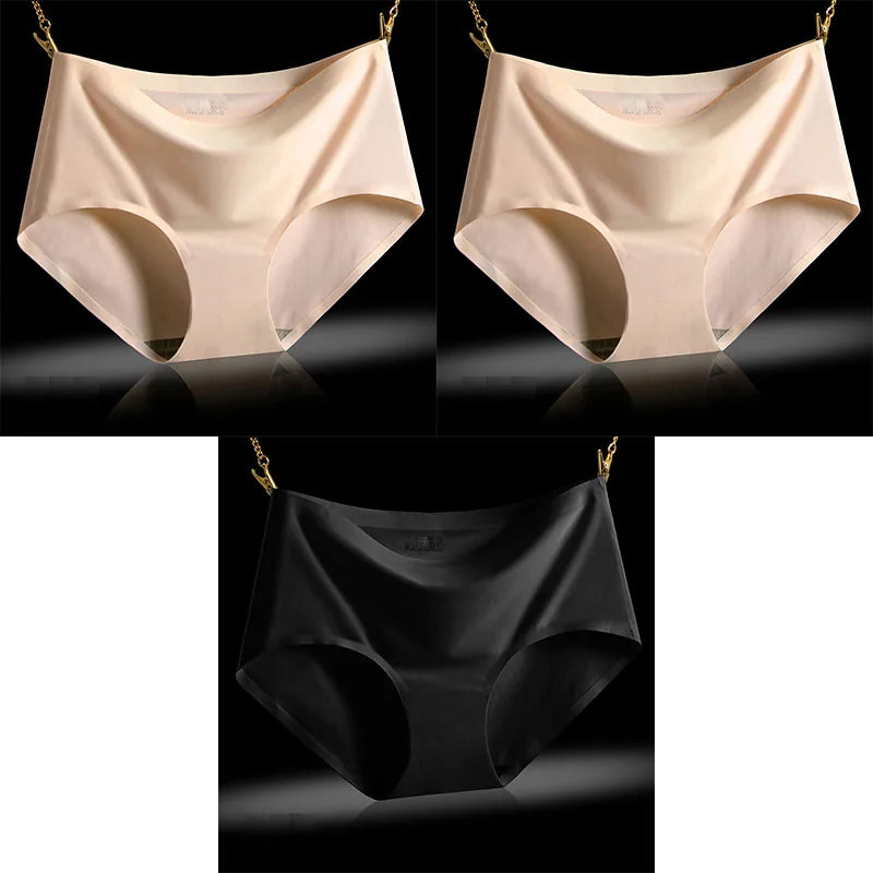 Culotte taille basse luxueuse sans coutures, semblable à de la soie