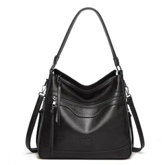 Elegant Multi-Pocket Leather Tote Bag for Women