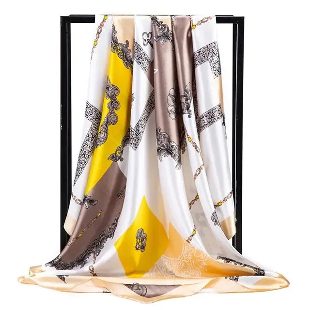 Écharpe en soie élégante pour femme - Luxueuse et polyvalente