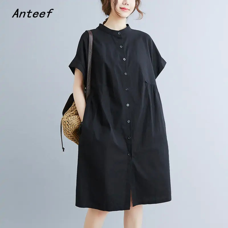 Robe chemise d'été en coton léger, idéale par temps chaud
