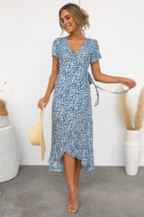 Chic V-Neck Lace-Up Cardigan Dress - Comfort & Style