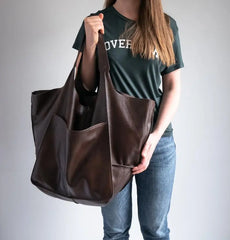Sac fourre-tout en cuir PU élégant - Grande capacité et style multiple 