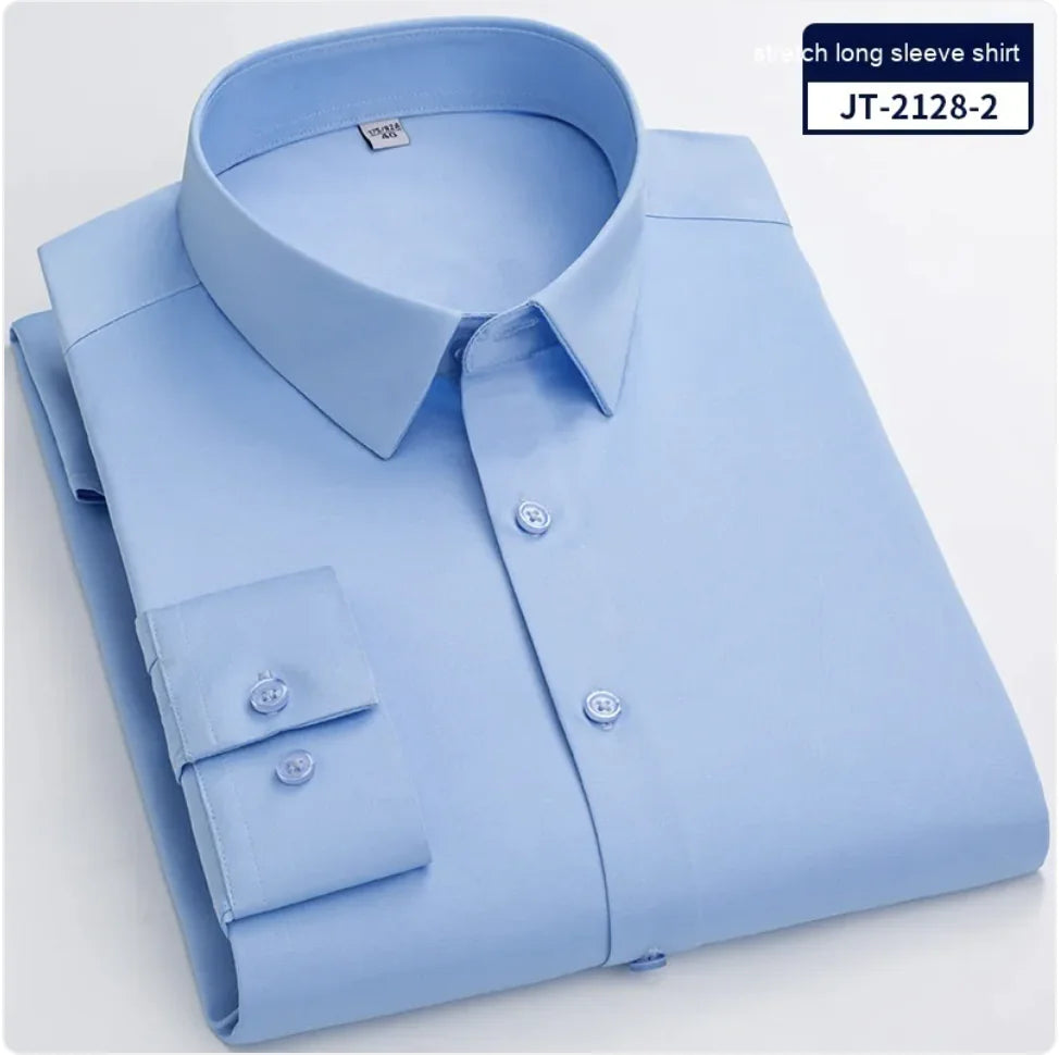 Seamless Men’s Elastic Long-Sleeve Comfort Shirt