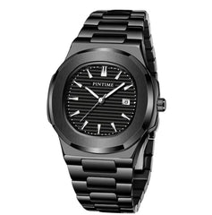 Luminous Stainless Steel Quartz Watch with Calendar
