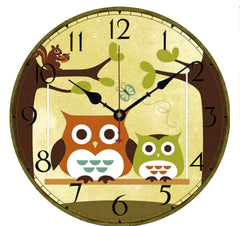 Vintage Owl Wall Clock - Rustic European Décor