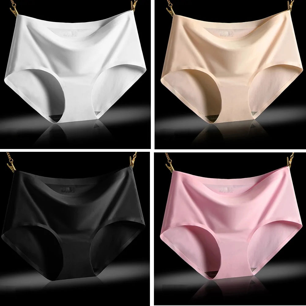 Culotte taille basse luxueuse sans coutures, semblable à de la soie
