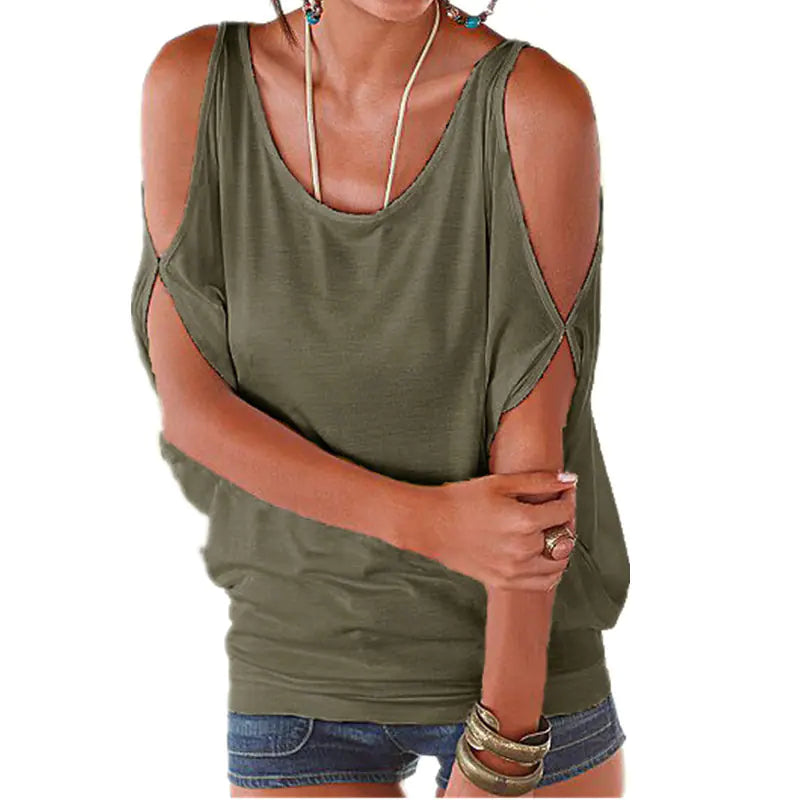 T-shirt décontracté à épaules dénudées