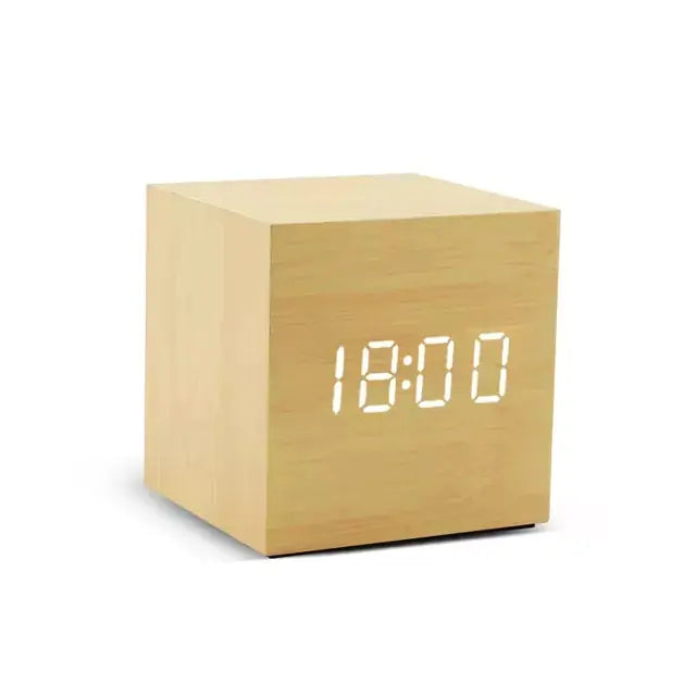 Voice-Controlled LED Wooden Alarm Clock