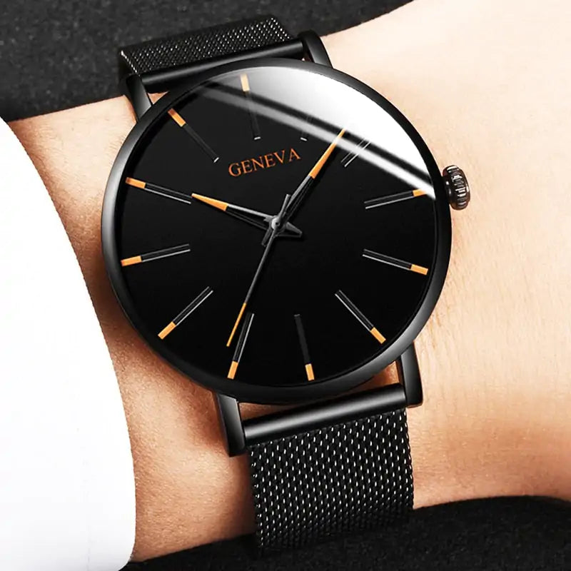 Montre élégante et minimaliste en acier inoxydable