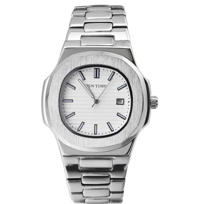Luminous Stainless Steel Quartz Watch with Calendar