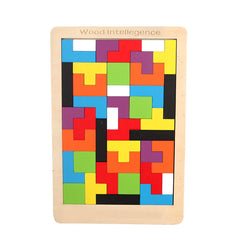 Jeu de puzzle en bois Tetris pour enfants de 3 à 9 ans. 