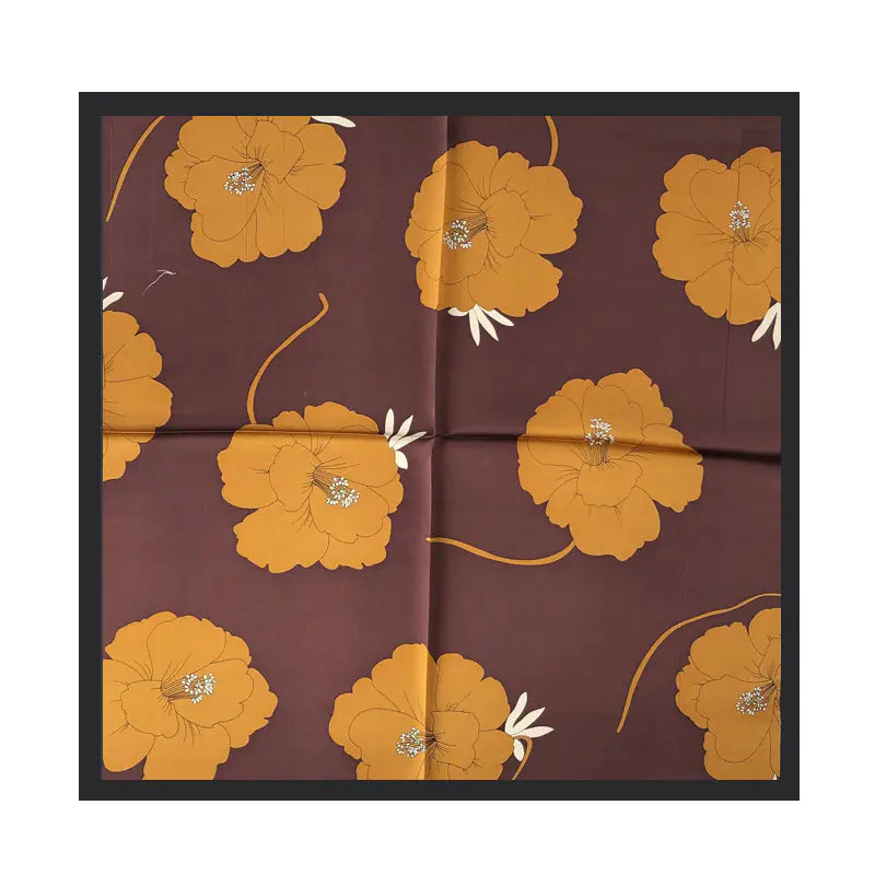 Elegant Korean Mulberry Silk Floral Scarf