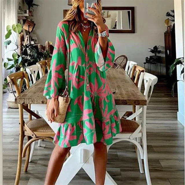 Robe chemisier Boho - Prête pour l'été et les voyages 