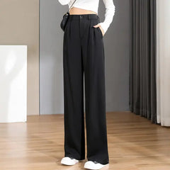 Pantalon droit taille haute vintage chic pour femme